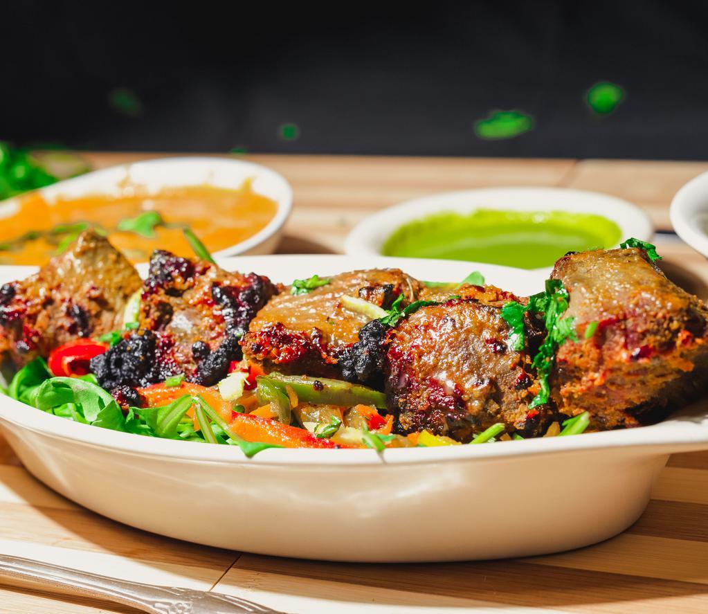Lamb Kabab · Lamb cubes marinated with Indian spices and grilled in tandoor.