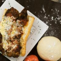 Chicken Parmesan Sandwich · Chicken breast, mozzarella, french bread, and marinara sauce.