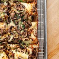 Mushaboom Special Pizza · Cheese blend, mushrooms, roasted garlic, fresh herb mix and caramelized onions. Note: there ...