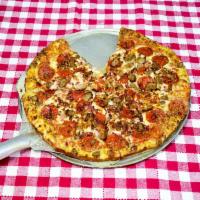 Meat Lovers Pizza · Pepperoni, ham, ground beef, bacon and Italian sausage.