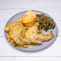 Turkey Wings Dinner · 2 pieces. All meals comes with 3 sides and 1 meat cornbread or rolls and a free tea 