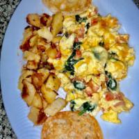Fabiano's Special · 3 eggs, spinach, tomatoes and mixed cheese blend.