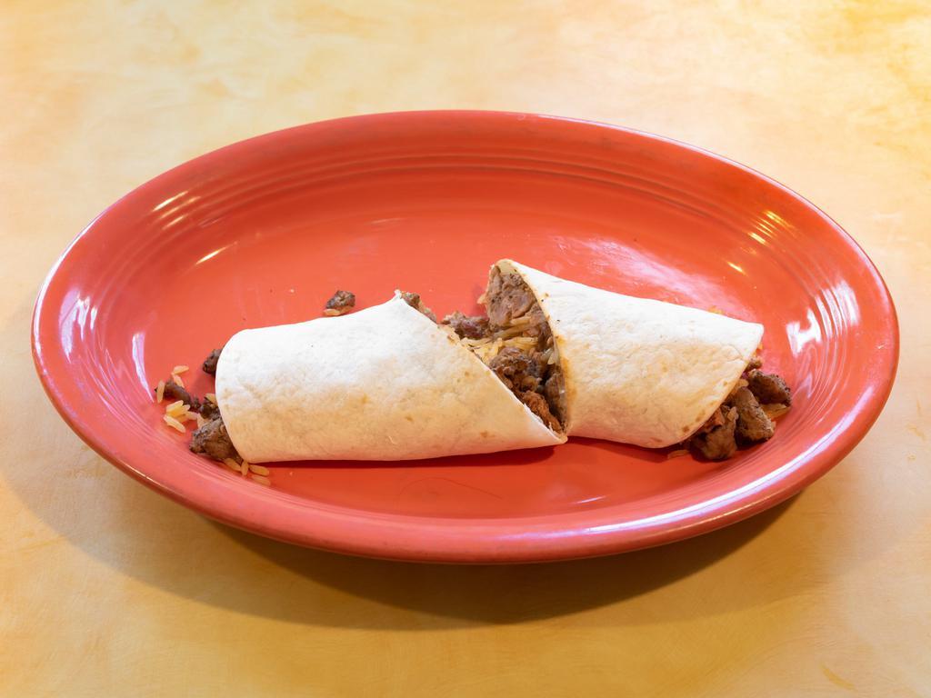 Burritos · Choice of meat, rice, salsa, pico de gallo, & cheese