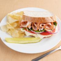 5. Turkey Sandwich · Served with white American cheese and topped with Sorella's Parmesan mayo. Made with Boar's ...