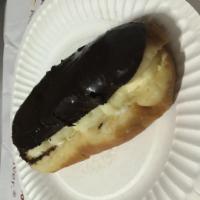 Chocolate Custard Bar · Vanilla custard filled donut with a chocolate topping.