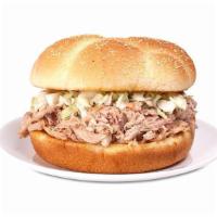 Pulled Pork BBQ Sandwich Combo · Awesome Eastern North Carolina pulled pork BBQ topped with coleslaw and served inside a toas...