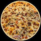 Meat Lovers Pizza · Pepperoni, sausage, hamburger, Canadian bacon, and cheddar cheese.