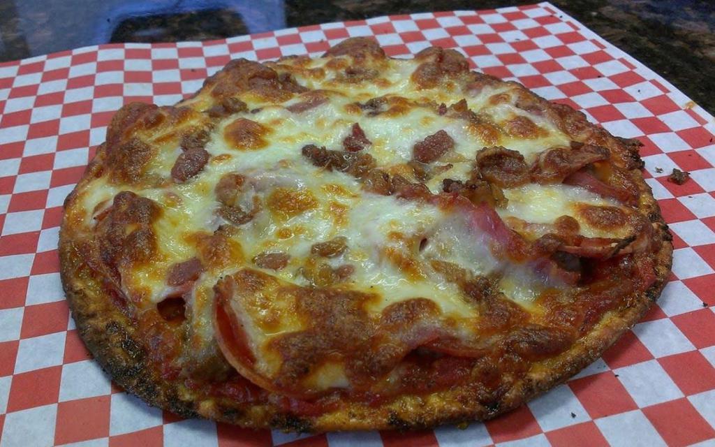 Meat Lovers Pizza · Sausage, pepperoni, Canadian bacon, hamburger, and bacon.
