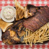 Ribs and Chicken Combo · A great combo! 1/2 BBQ chicken with 3 spare ribs. Also available Southern style.