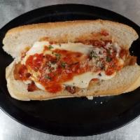 Veal Parmigiana Sub · Breaded veal cutlet topped with tomato sauce & mozzarella cheese.