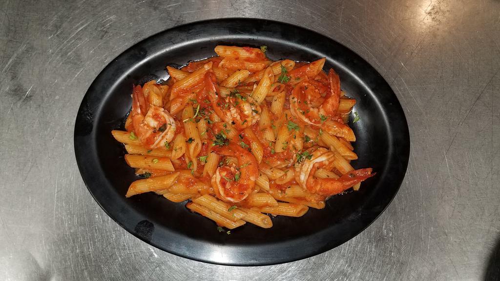 Shrimp Marinara · Jumbo shrimp sautéed with butter in a light marinara sauce. Served over choice of pasta.