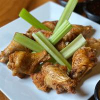 Wings · 8 seasoned and fried wings. Tossed in your choice of sauce 