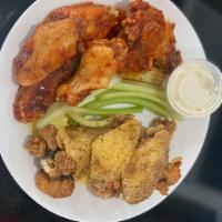  182. Ten Wings Combo · Served with french fries or salad and fountain drink.