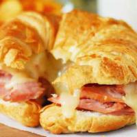Croissant Sandwich · Jam and cheese.