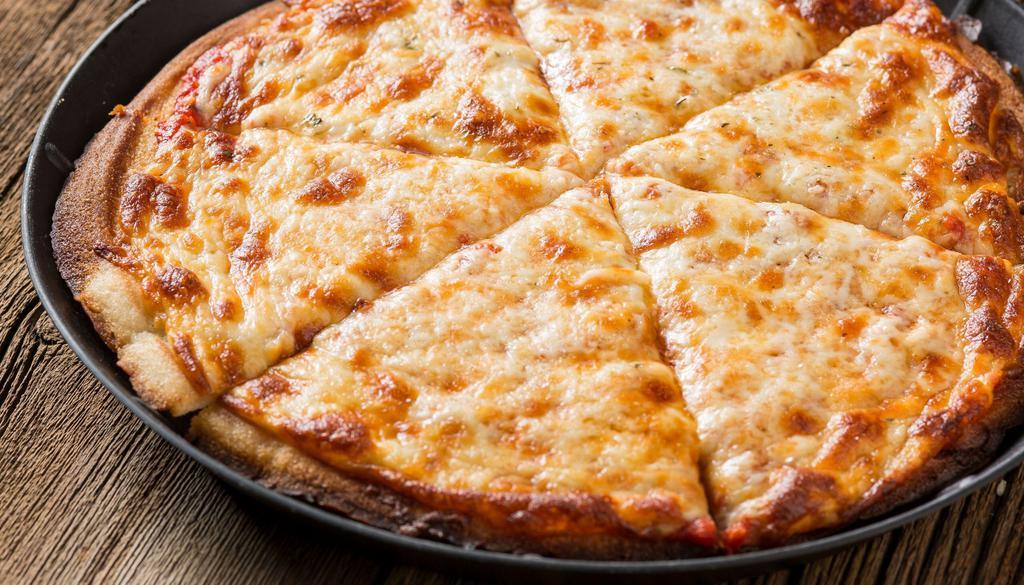 10” Gluten-Free Thin Crust Pizza · A delicious and crispy gluten-free crust. A pizza made with a gluten-free crust, but still prepared in a common kitchen has a risk of gluten exposure. Serves 1-2.