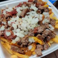  Stacked Fries · Chili, cheese, ground beef, bacon and onions.