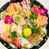 Sashimi Moriawase · A variety of sashimi is served with soup. Served with soup and salad. 
These menu items are ...