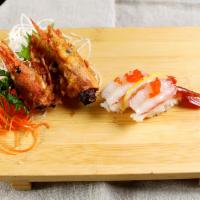 Ama-ebi (Sweet Shrimp) Nigiri · Sweet shrimp w/shrimp-head tempura.
These menu items are raw or undercooked. Consuming raw o...