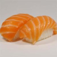 Sake (Salmon) Nigiri · Salmon. 
These menu items are raw or undercooked. Consuming raw or undercooked meats, poultr...