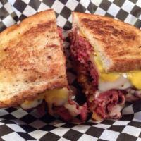Hot Pastrami · Sliced hot Boar's Head pastrami, melted Swiss Cheese and spicy mustard on a toasted Fresh It...