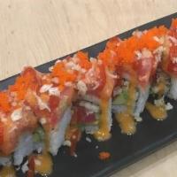 CS11. Crazy Maki · This maki is as crazy as its name, spicy raw tuna, tempura crunch, masago and spicy mayo top...