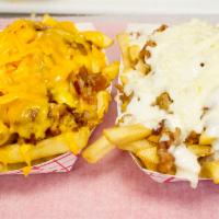 French Fries, Yellow Cheese and Bacon · 