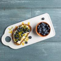 Honey Blue Toast  · Blueberry, ricotta, honey and pistachio.
