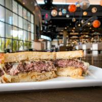 Ultimate Patty Melt · Grilled Angus beef patty, sweet caramelized onions, melted Gruyere, mozzarella and pub musta...