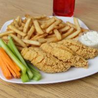 3 Piece Perch Combo · Served with fries, slaw and 16 oz. soft drink.
