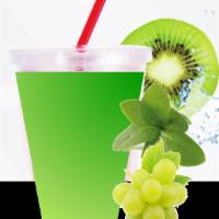 Green Detox Smoothie · California tart fresh kiwi, grapes, fresh spinach and evian spring water.