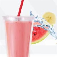 Red Smoothie · Watermelon sorbet - fresh strawberries and banana - evian spring water.