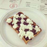 Nutilly Waffle · Nutella and whipped cream.