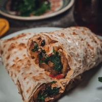 Roasted Eggplant Wrap · Roasted red peppers, roasted eggplant, red onions, baby spinach, Kalamata olives, and feta c...