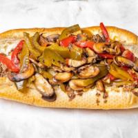 Steak, Cheese, Mushroom and Green Pepper Sub  · Comes with Provolone Cheese, mushrooms, sliced red and green peppers, lettuce, tomato, mayo ...