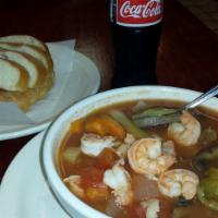 Caldo de Camaron · Large 32 oz. Shrimp soup. Seafood soup.