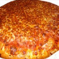 Pepperoni Feast Pizza · Triple pepperoni and extra cheese.