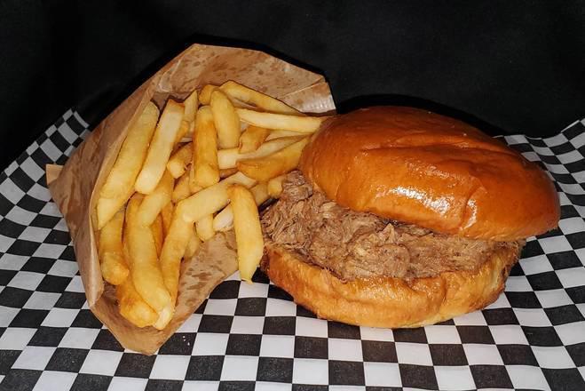 BBQ Pulled Pork Sandwich Combo · Our BBQ Pulled Pork Sandwich, served with a side of coleslaw, and your choice of fries or tots. 