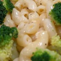 Broccoli Mac ＆ Cheese · Our homemade Mac ＆ Cheese with fresh steamed broccoli mixed in.