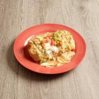 #17 Burrito Grande · Big smothered burrito (green chili and cheese), comes with rice, beans, and choice of meat, ...