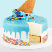 BIRTHDAY CAKE (BLUE) · Birthday Cake ice cream & vanilla sponge cake frosted in fresh cream topped with electric bl...