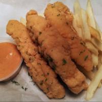Tenders ＆ Fries · 3 Chicken tenders with a side of French fries. 1 dipping sauce.