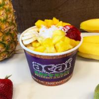 The Cali Bowl  · Blend: Acai, Mango, Stawberry, Peach, Passion Fruit, coconut, pineapple, Guarana. Topping: G...