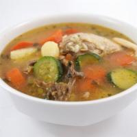 Sopa de Pollo · Chicken soup with white rice