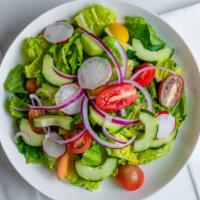 The Fresh Cut Garden  · Fresh-cut Crisp Romaine Lettuce, Ripe Tomatoes, Cucumbers, Red Onion, Sweet Peppers ＆ House-...