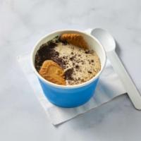 Biscoff Vogyage Ice Cream · Topped with espresso grounds and biscoff cookie.