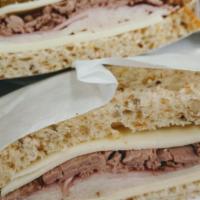 The Boss Sandwich · Roast beef, sliced turkey, ham and Swiss.