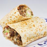 Burrito · Contains lettuce, tomato, cheese, beans and sour cream with choice of filling.
