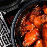 Buffalo Wings-8pc · Mixed Wings oven-baked then smothered in Buffalo sauce. (All Flats or Drums only not availab...