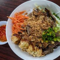 29. Bun Thit Nuong Cha Gio · Grilled pork and egg roll.