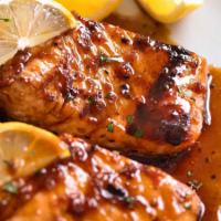 Salmon · 2 pieces grilled salmon fillets. Includes 2 sides.